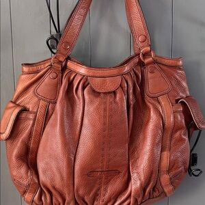 Cole Haan Elegant Brown Leather Tote Bag